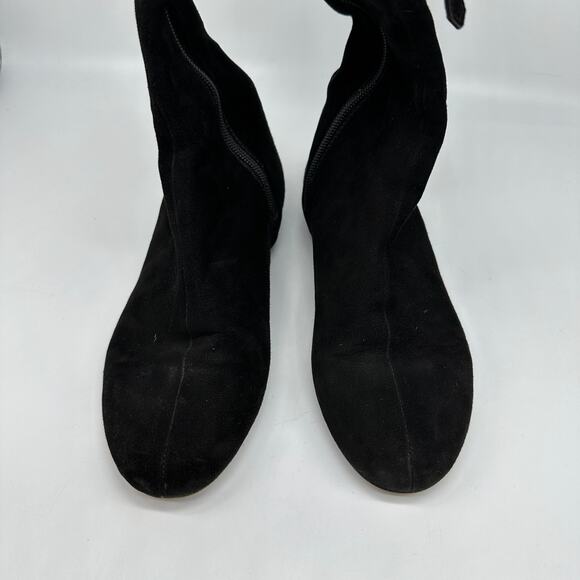 Valentino Garavani Womens Black Suede Over The Knee Flat Riding Boots EU 36.5 - Picture 8 of 15